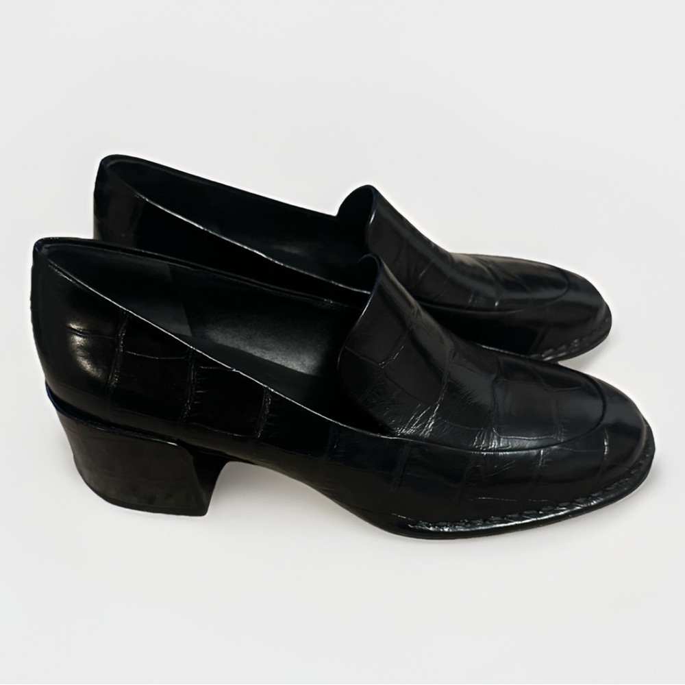 Vince. Women’s  Black Leather Vero Cuoio Slip On Loafers Old Money Preppy Size 7 - Picture 5 of 10